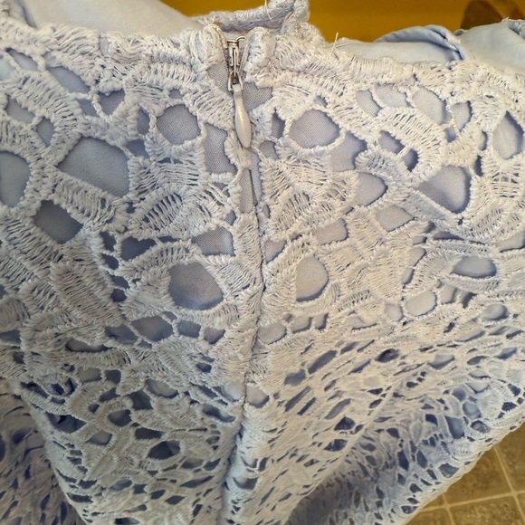 Lace A-Line Midi Dress in Light Blue - Picture 5 of 9